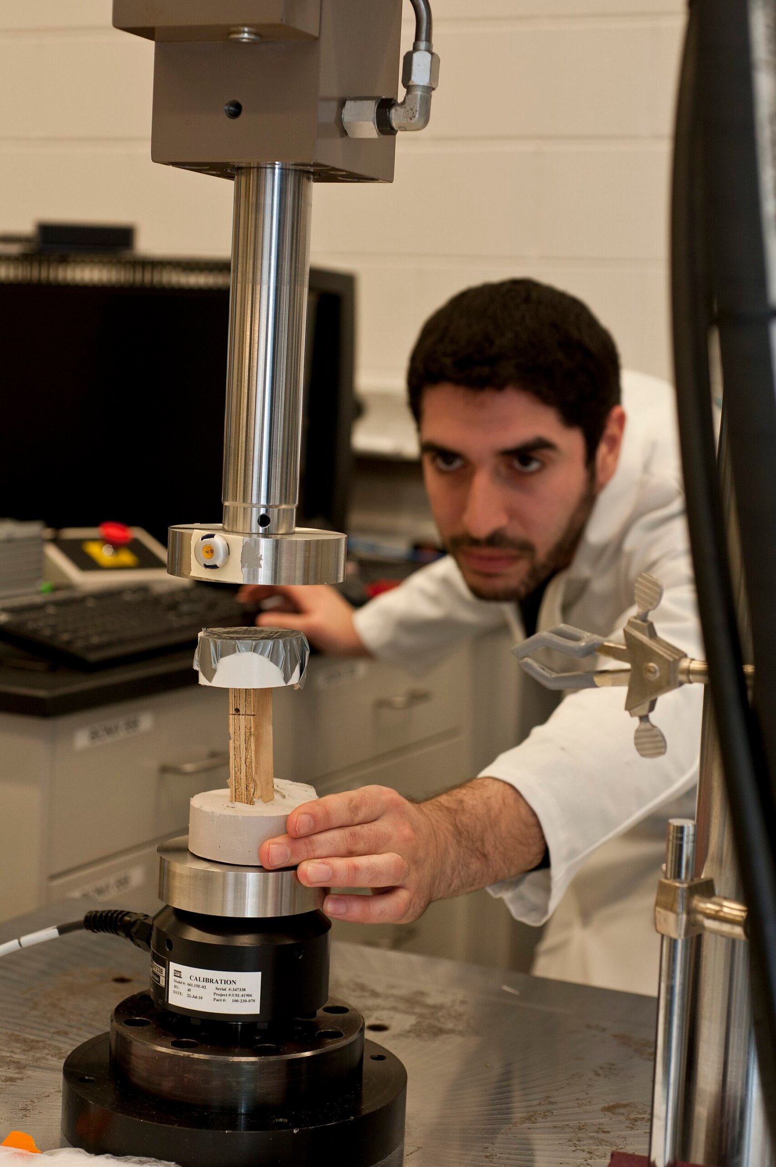 A mechanical testing laboratory used to verify product safety and performance as part of medical device risk management.