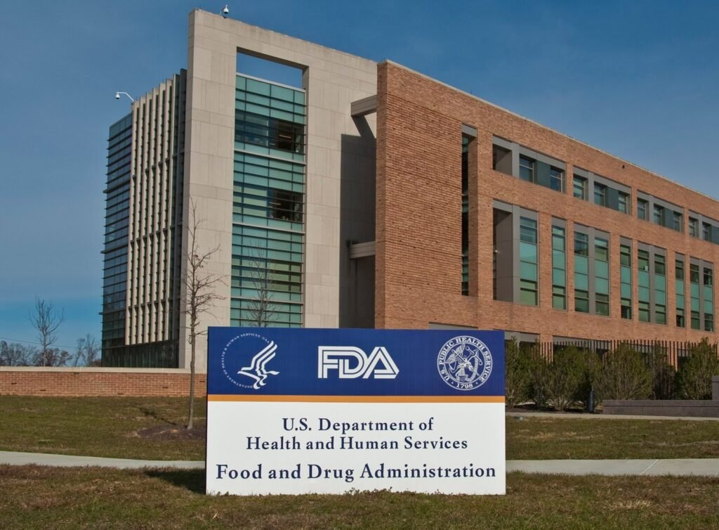 Entrance sign and building at the U.S. Food and Drug Administration (FDA) headquarters at White Oak, Maryland.